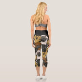 Leggings Capri Drôle mignon Carlins Grumpy Chiens Yoga Femme Cour (Verso)