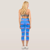 Leggings Capri Drôle pélicans rameurs dessin animé (Verso)