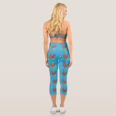 Leggings Capri Drôle poulet rustique whimsical dessin animé (Verso)