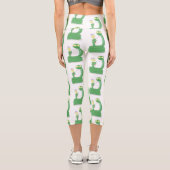Leggings Capri Drôle serpent vert avec caricature maraca (Verso)