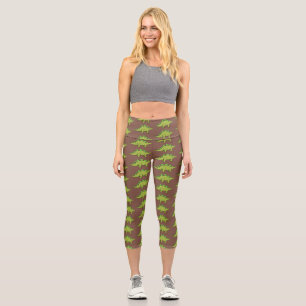 Leggings Capri Drôle stegosaurus dinosaure dessin animé