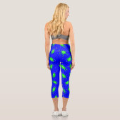 Leggings Capri drôles astronautes grenouilles espace bleu (Verso)