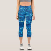 Leggings Capri Eau de la piscine bleu foncé (Recto)