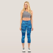 Leggings Capri Eau de la piscine bleu foncé (Recto)