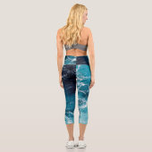 Leggings Capri Eau de mer blanche bleu mousse (Verso)