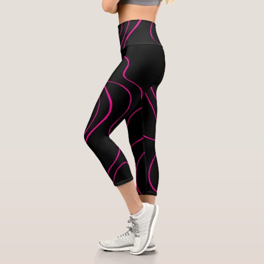 Leggings Capri Ebb et flux 2 - Magenta et noir (Gauche)