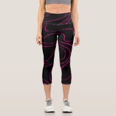 Leggings Capri Ebb et flux 2 - Magenta et noir (Recto)