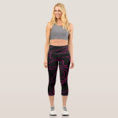 Leggings Capri Ebb et flux 2 - Magenta et noir (Recto)
