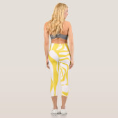 Leggings Capri Ebb et flux 4 en citron jaune et blanc (Verso)