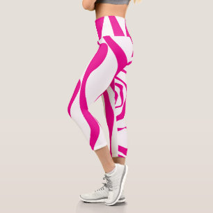Leggings Capri Ebb et flux 4 en Magenta et Blanc