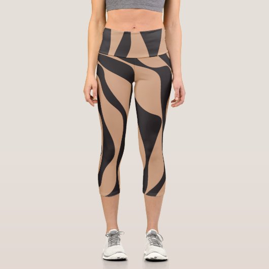 Leggings Capri Ebb et flux 4 en tan et noir (Recto)