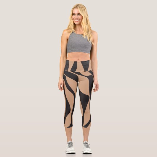 Leggings Capri Ebb et flux 4 en tan et noir (Recto)