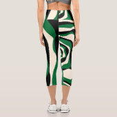 Leggings Capri Ebb et flux 4 en vert, crème et noir (Verso)