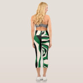 Leggings Capri Ebb et flux 4 en vert, crème et noir (Verso)