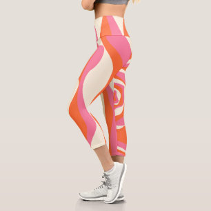 Leggings Capri Ebb et flux 4 - rose, orange et crème