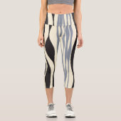 Leggings Capri Ebb et flux en noir, gris et crème (Recto)