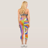 Leggings Capri Ebb & Flux 4 Bleu, Orange, Violet, Vert & Crème (Verso)