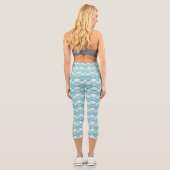 Leggings Capri Écailles de dragon, éventails, vagues, Seigaiha, b (Verso)