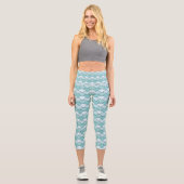Leggings Capri Écailles de dragon, éventails, vagues, Seigaiha, b (Recto)