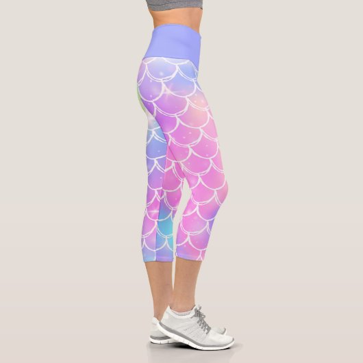 Leggings Capri Écailles de sirène pastel (Droite)