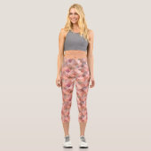 Leggings Capri Échelles de sirène rose or rose (Recto)