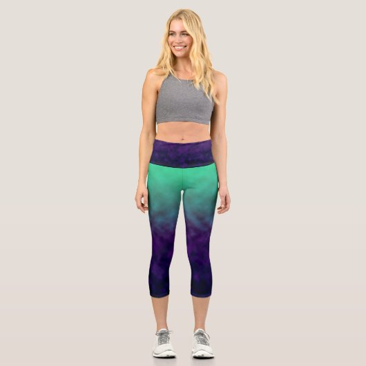 Leggings Capri Échos de la marée d'améthyste (Recto)