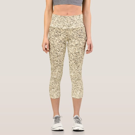 Leggings Capri Éclaircissements de parties scintillant douce Gold (Recto)