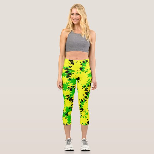 Leggings Capri Éclatement d'étoiles électriques  (Recto)