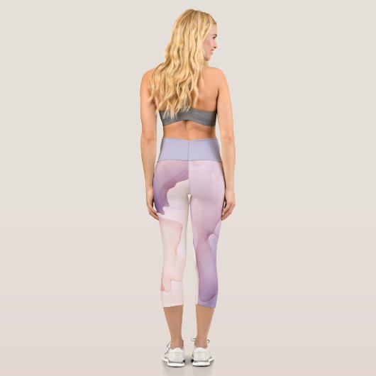 Leggings Capri effet de soie violet transparent (Verso)