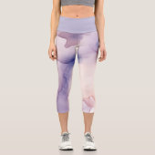 Leggings Capri effet de soie violet transparent (Recto)