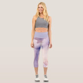 Leggings Capri effet de soie violet transparent (Recto)