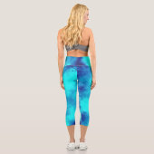 Leggings Capri Effet nuage tempête élégant bleu (Verso)