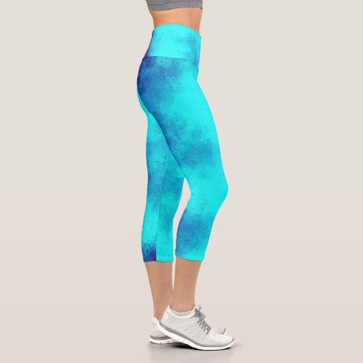 Leggings Capri Effet nuage tempête élégant bleu (Droite)