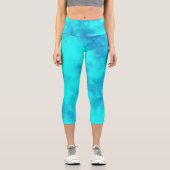 Leggings Capri Effet nuage tempête élégant bleu (Recto)