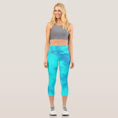 Leggings Capri Effet nuage tempête élégant bleu (Recto)