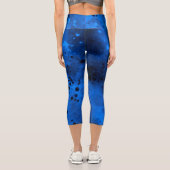 Leggings Capri Effet Paint Splatter Bleu & Noir (Verso)