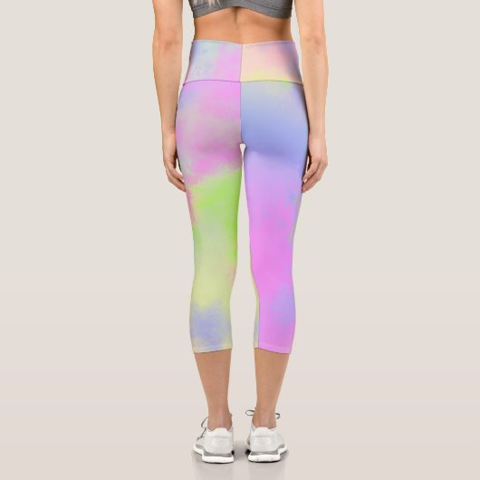 Leggings Capri Effet Peinture arc-en-ciel (Verso)