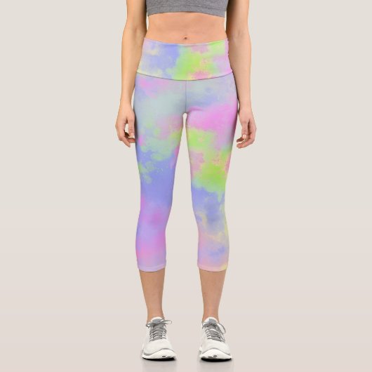 Leggings Capri Effet Peinture arc-en-ciel (Recto)