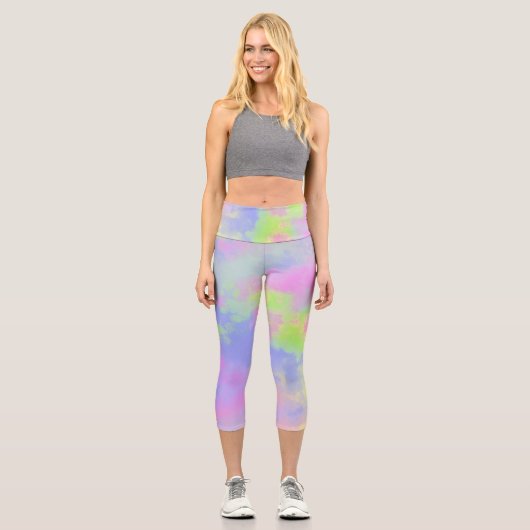 Leggings Capri Effet Peinture arc-en-ciel (Recto)