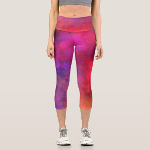 Leggings Capri Effet Splatter de peinture Galaxy