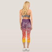 Leggings Capri Eggplant orange et blanc Mandala Yoga Capri (Verso)