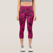 Leggings Capri Electric Pink & Black Abstract Marble (Recto)