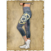 Leggings Capri Élégance céleste : Pentagram perle