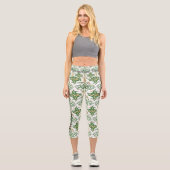Leggings Capri Élégance de noeud celtique - Harmonie verte et bla (Recto)