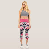 Leggings Capri Elegance in Bloom: Floral Harmony Printed (Recto)