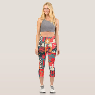 Leggings Capri Élégance médiévale : Conception Motif transparente