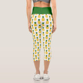 Leggings Capri Élégant ananas tropical jaune et vert (Verso)
