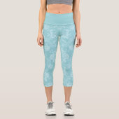 Leggings Capri Élégant Chic Romantique Floral Damask-Mint (Recto)