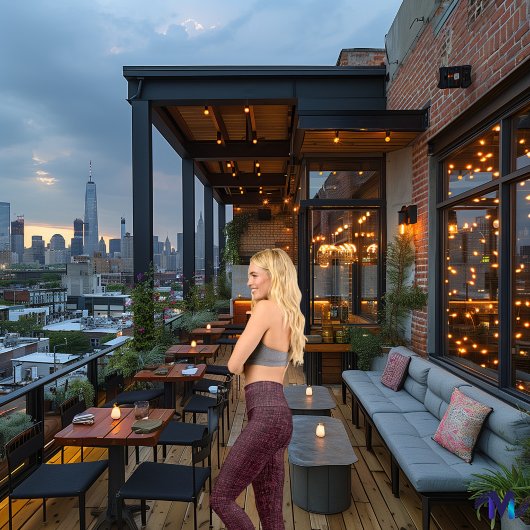 Leggings Capri Élégant Denim de Bourgogne : Personnaliser le logo