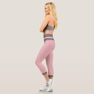 Leggings Capri Élégant Fille Solide Couleur Rose Gris Gris